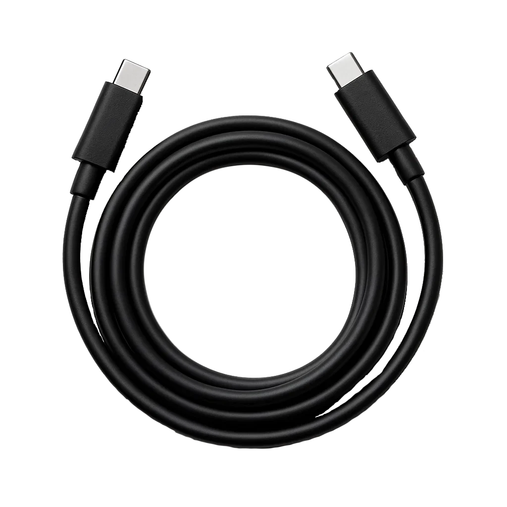  Image du cable de recharge des écouteurs en USB Type-C, de couleur noir