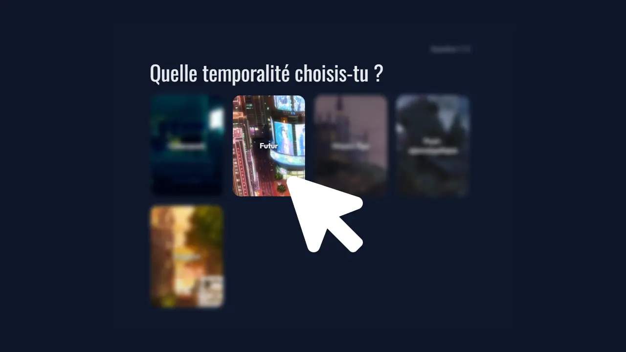 Étape 2 : choisir entre les cartes du quiz