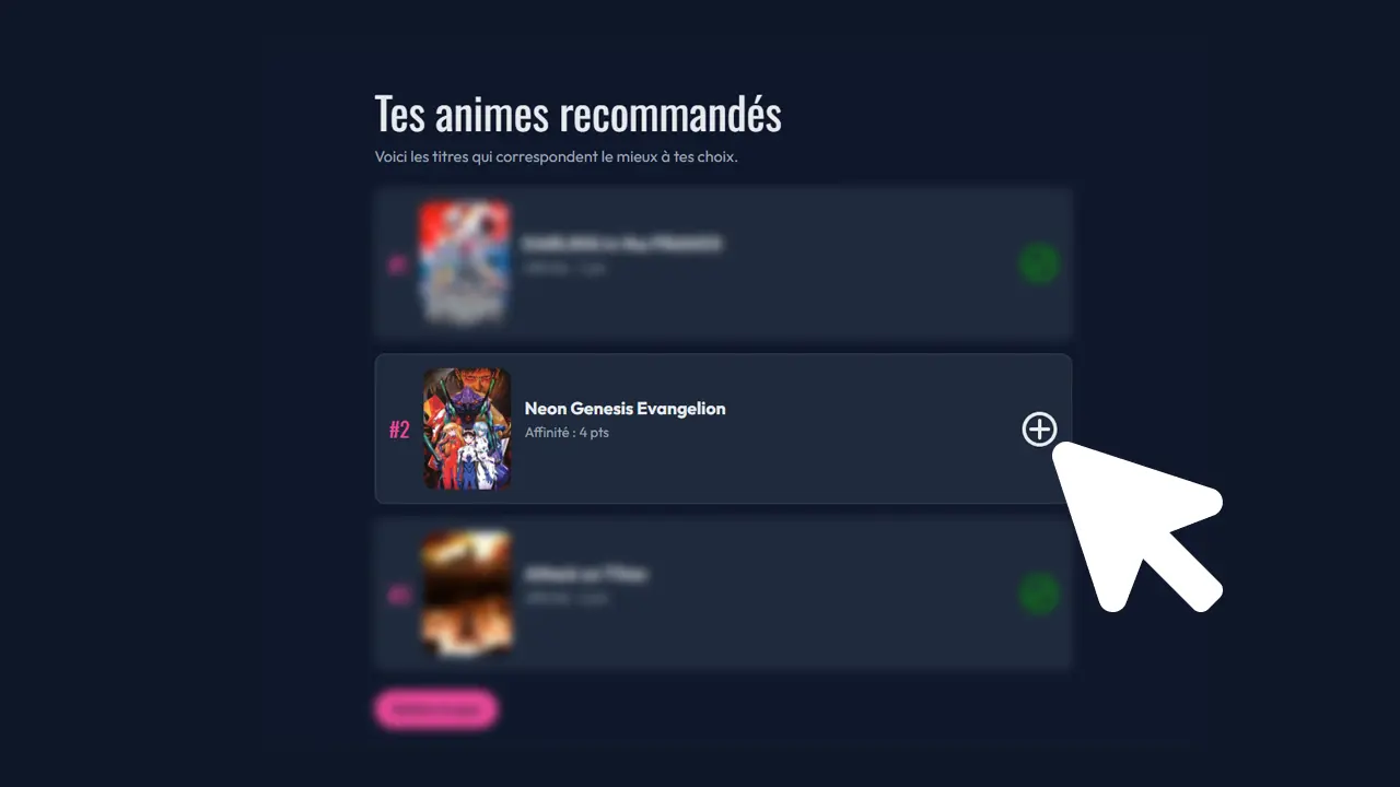 Étape 3 : découvrir les recommandations d'animes